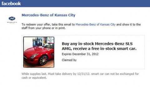 احد موزعي مرسيدس يقدم سيارة “سمارت فورتو” الجديدة هدية مجانية عند شراء مرسيدس اس ال اس SLS AMG