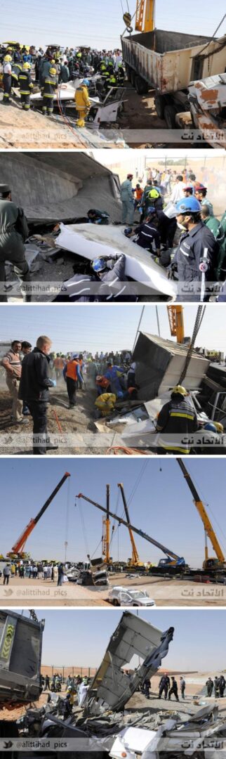 “بالصور” وفاة 22 شخصاً وإصابة 24 بحادث مروري في مدينة العين بالامارات