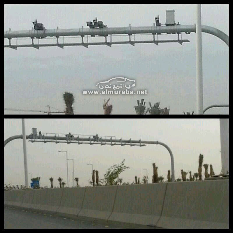 “بالصور” تركيب كاميرات ساهر المرورية فوق لوحات الطريق بمدينة الرياض بحركة جديدة