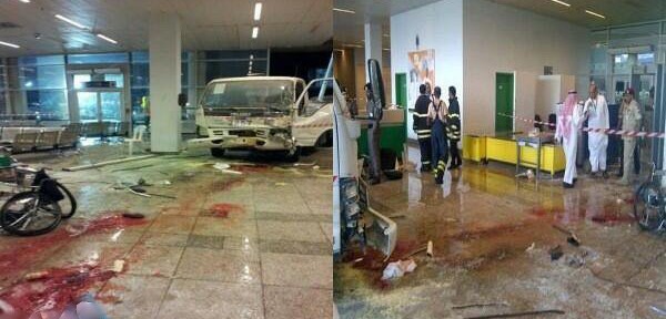 "بالصور" سيارة تقتحم صالة مطار جدة وتصيب وتقتل شخصين من الجنسية الايرانية 5