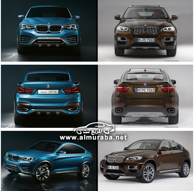 مقارنة بين سيارتي بي ام دبليو اكس فور X4 الجديدة واكس سكس BMW X4 And X6