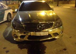 “بالصور” لاعب الهلال سالم الدوسري يتعرض لحادث مروري بسيارته