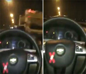 ”فيديو” شاهد شاب ينشغل بالتصوير أثناء القيادة بسرعة ويتسبب في اصطدامه بشاحنة
