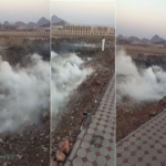 “فيديو“ شاهد دخان يخرج من تحت الأرض في طريق المطار بالمدينة المنورة 1