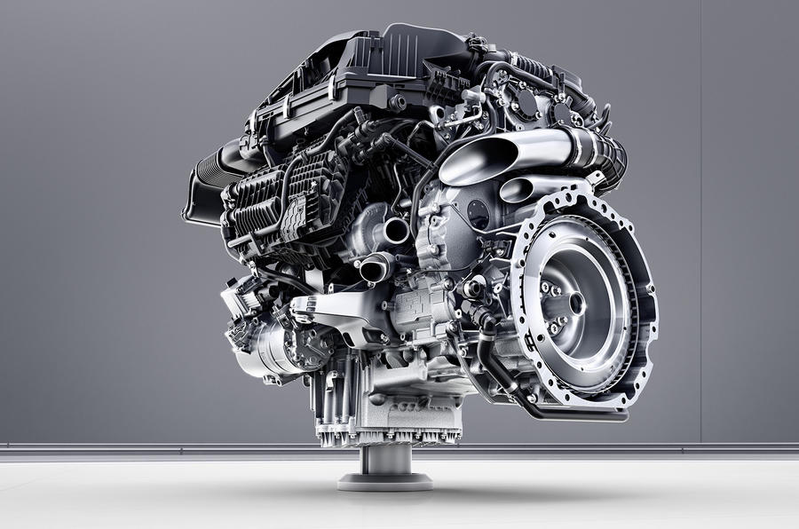 Mercedes-Benz Sechszylinder-Benzinmotor M256 // Mercedes-Benz six-cylinder engine M256. Engine cross section
