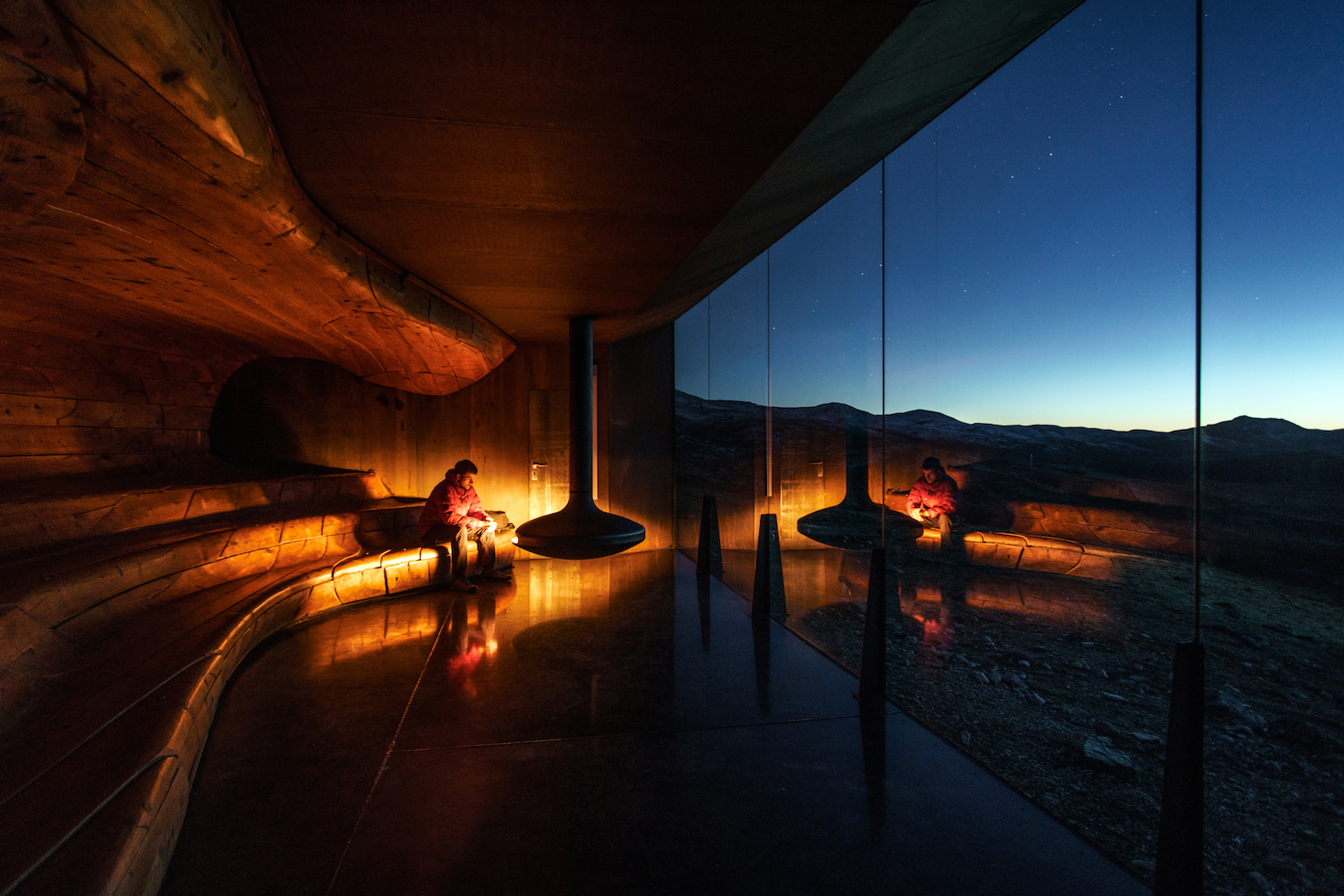 NORWAY. 2016. The Wild Reindeer Centre Pavillion in the Dovre mountains, designed by Snøhetta.