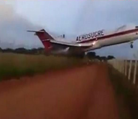 “فيديو” شاهد حادث تحطم طائرة شحن كولومبية بعد ثوان قليلة من إقلاعها