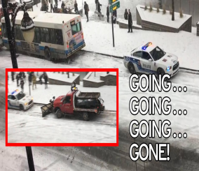 ”فيديو” شاهد ما قد يكون أبطأ حادث سير على الإطلاق!