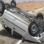 "فيديو" شاهد انقلاب سيارة على طريق سريع بحفر الباطن بسبب انشغال قائدها بالجوال 1
