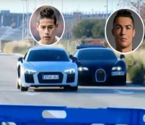 “فيديو” شاهد كريستيانو رونالدو وخاميس رودريجز وهما يتسابقان في طريقهما إلى مكان تدريب