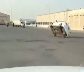 “فيديو” شاهد مغامرة قام بها مفحط وسط مجموعة كبيرة من المستودعات