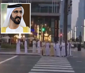 “فيديو” شاهد كيف تصرف الشيخ محمد بن راشد في إشارة مرور