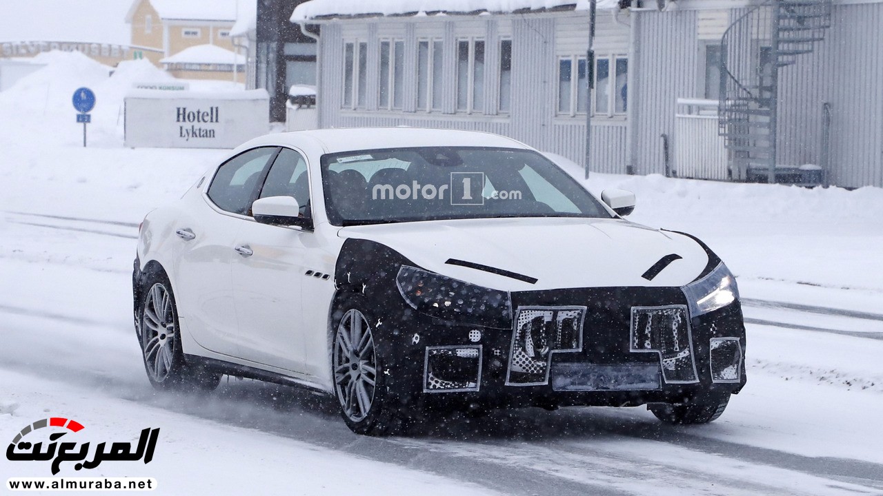 رصد "مازيراتي" جيبلي المحدثة 2018 أثناء اختبارها على طرق السويد الثلجية Maserati Ghibli 1