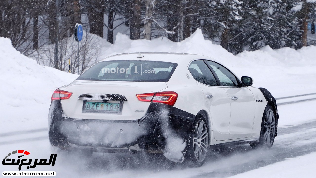 رصد "مازيراتي" جيبلي المحدثة 2018 أثناء اختبارها على طرق السويد الثلجية Maserati Ghibli 3