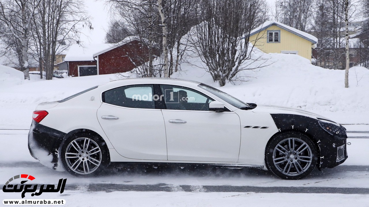 رصد "مازيراتي" جيبلي المحدثة 2018 أثناء اختبارها على طرق السويد الثلجية Maserati Ghibli 4