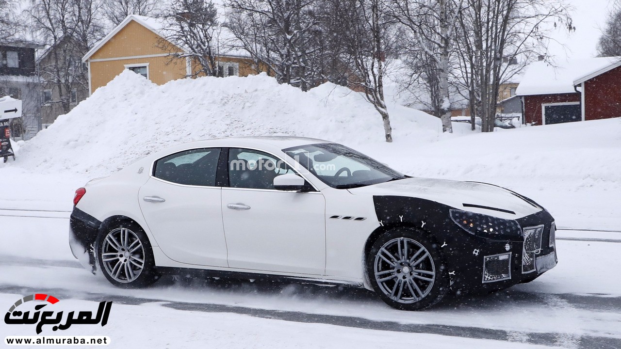 رصد "مازيراتي" جيبلي المحدثة 2018 أثناء اختبارها على طرق السويد الثلجية Maserati Ghibli 5