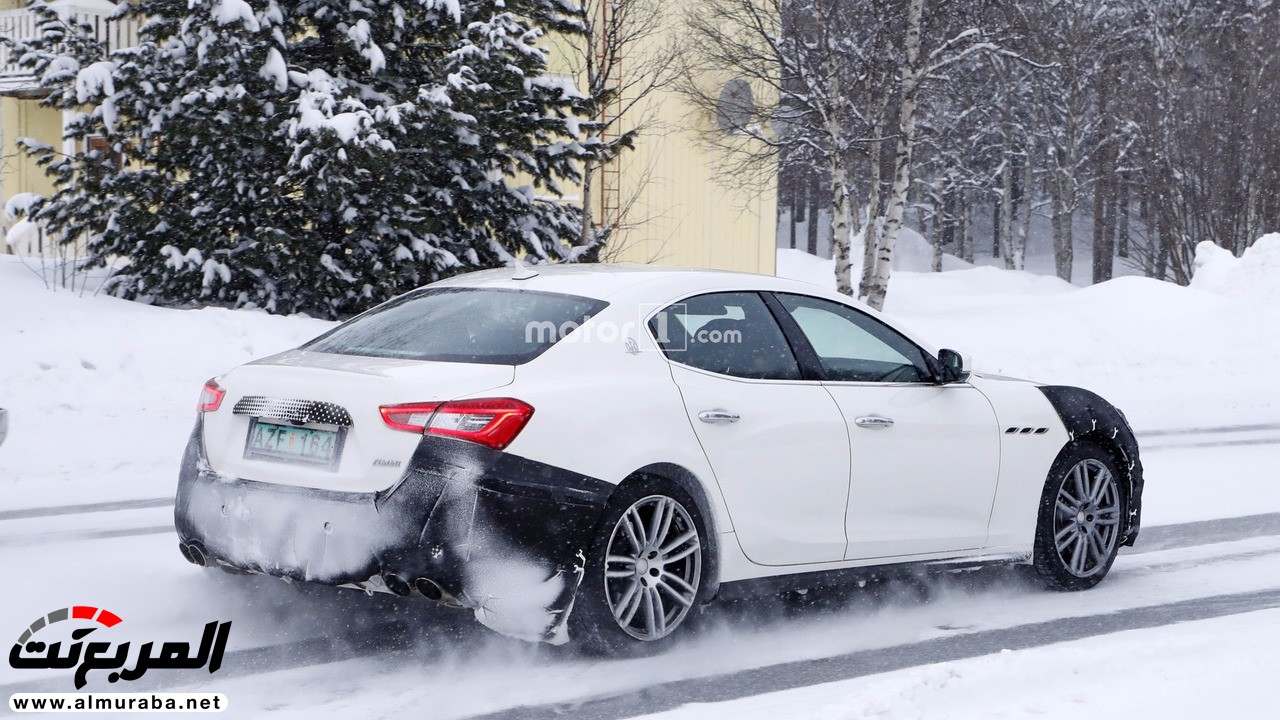 رصد "مازيراتي" جيبلي المحدثة 2018 أثناء اختبارها على طرق السويد الثلجية Maserati Ghibli 7