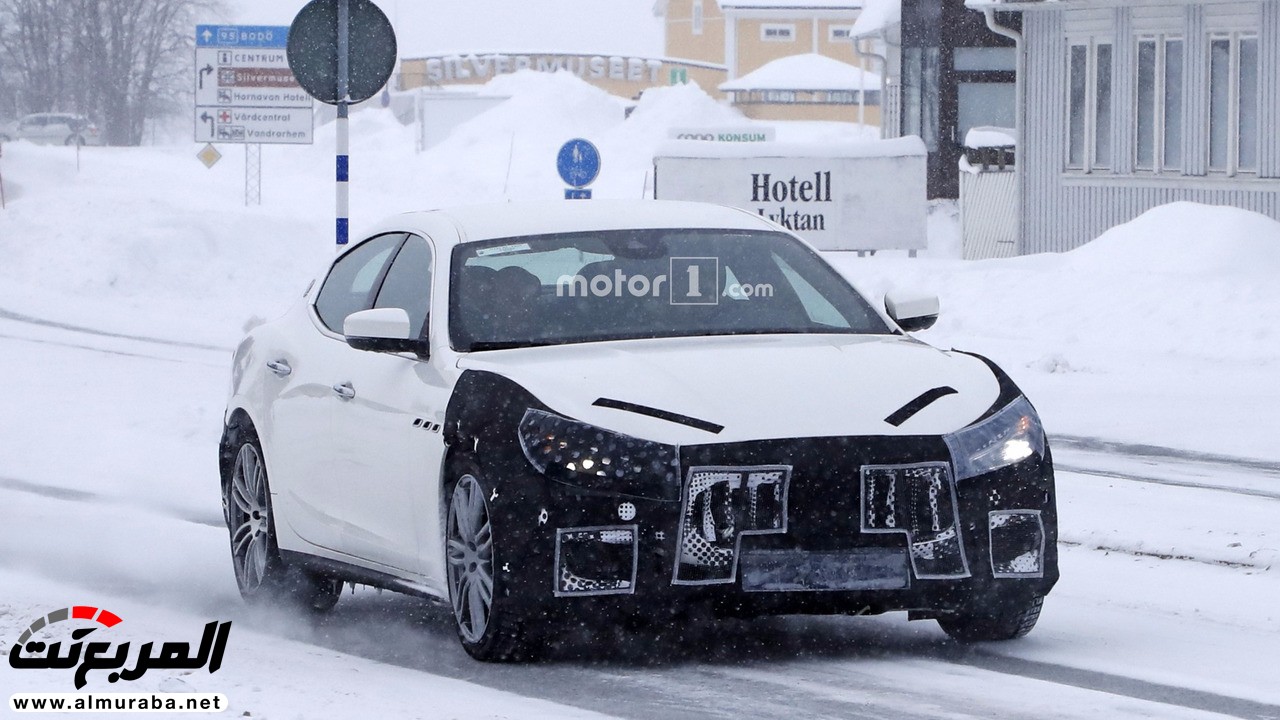رصد "مازيراتي" جيبلي المحدثة 2018 أثناء اختبارها على طرق السويد الثلجية Maserati Ghibli 8