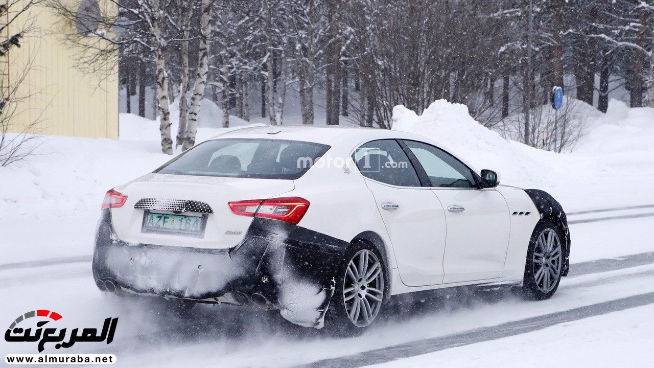 رصد "مازيراتي" جيبلي المحدثة 2018 أثناء اختبارها على طرق السويد الثلجية Maserati Ghibli 9