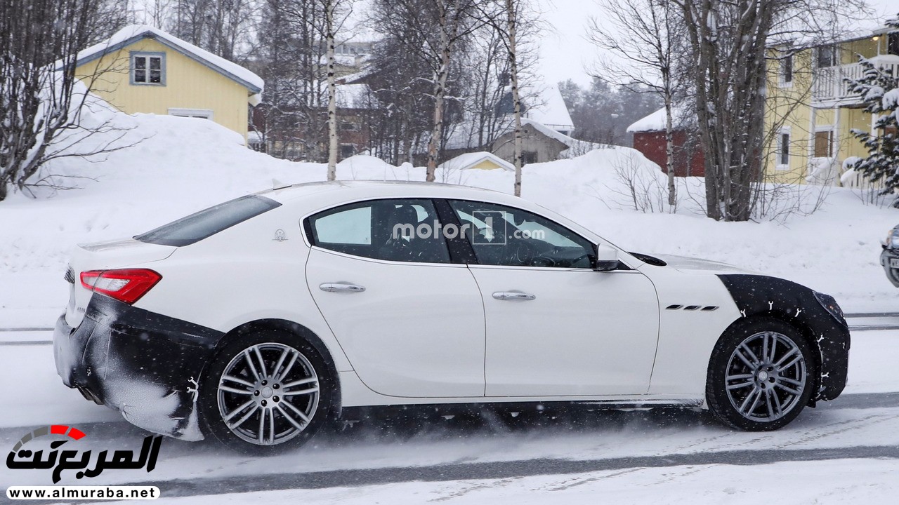 رصد "مازيراتي" جيبلي المحدثة 2018 أثناء اختبارها على طرق السويد الثلجية Maserati Ghibli 12