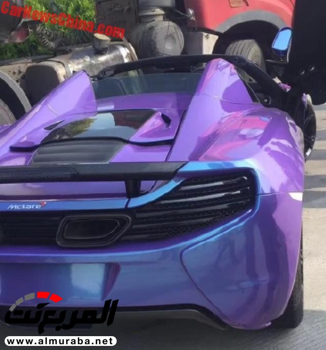 مكلارين 650S سبايدر تتورط في حادث خطير بالصين وتدهسها ناقلة نفط ! 6