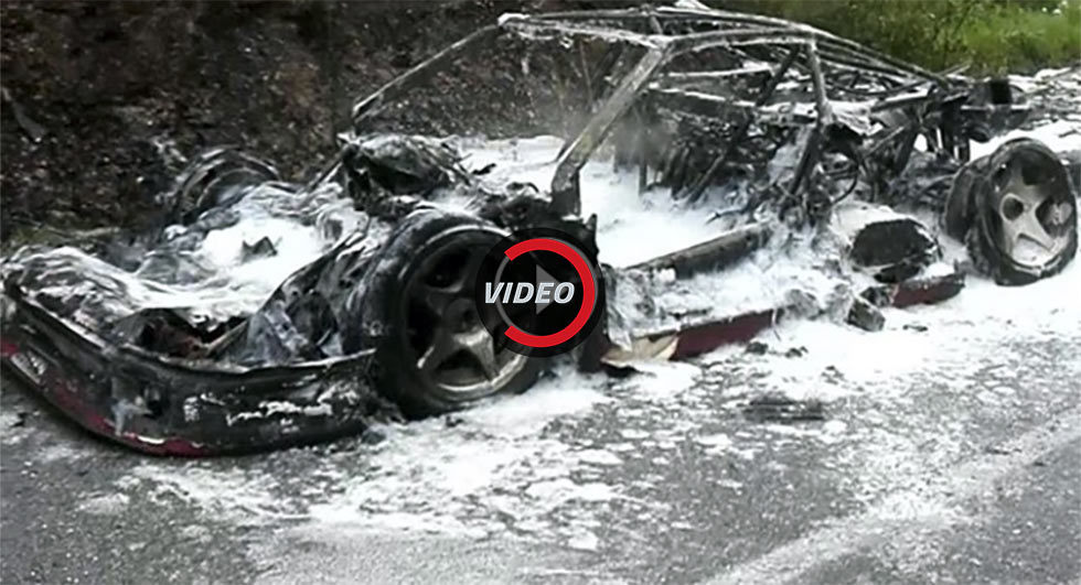 “بالفيديو” ألسنة اللهب تلتهم فيراري F40 شديدة النُّدرة