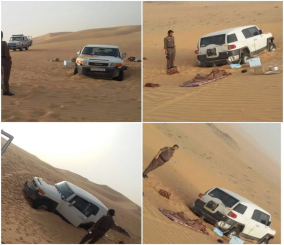 تعرف على تفاصيل إنقاذ 3 شباب علِقت مركبتهم وسط نفود الكثبان الرملية شرقا