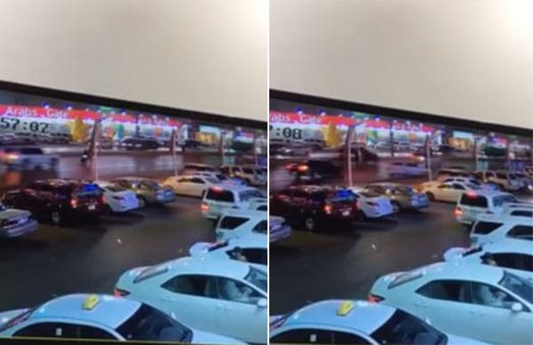 “فيديو” شاهد حادث دهس لرجل وامرأة أثناء عبورهما الطريق بالرياض