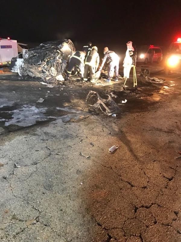 تصادم سيارتين وجهاً لوجهه على طريق رماح – شوية بمنطقة الرياض