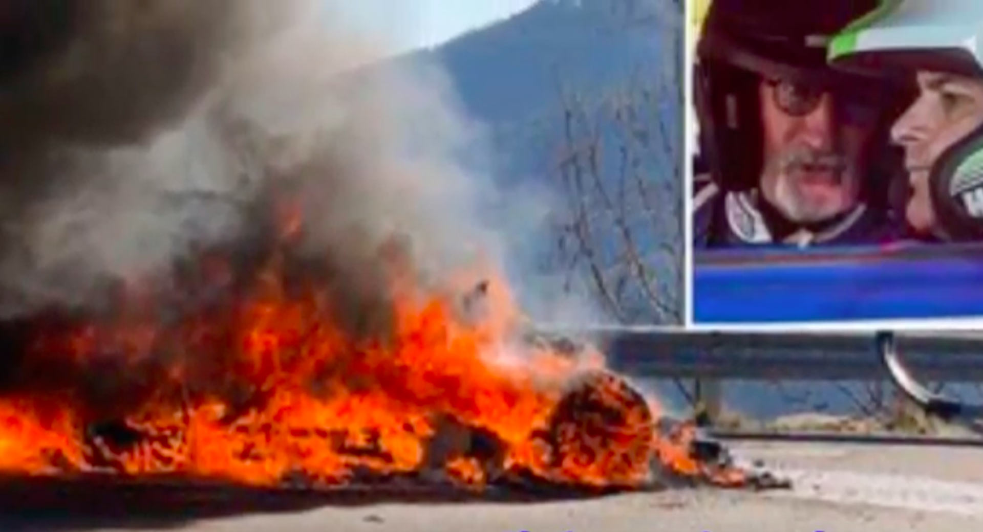 مقدمو توب جير ينجون من الموت بحادث احترقت فيه ألباين A110 الرياضية