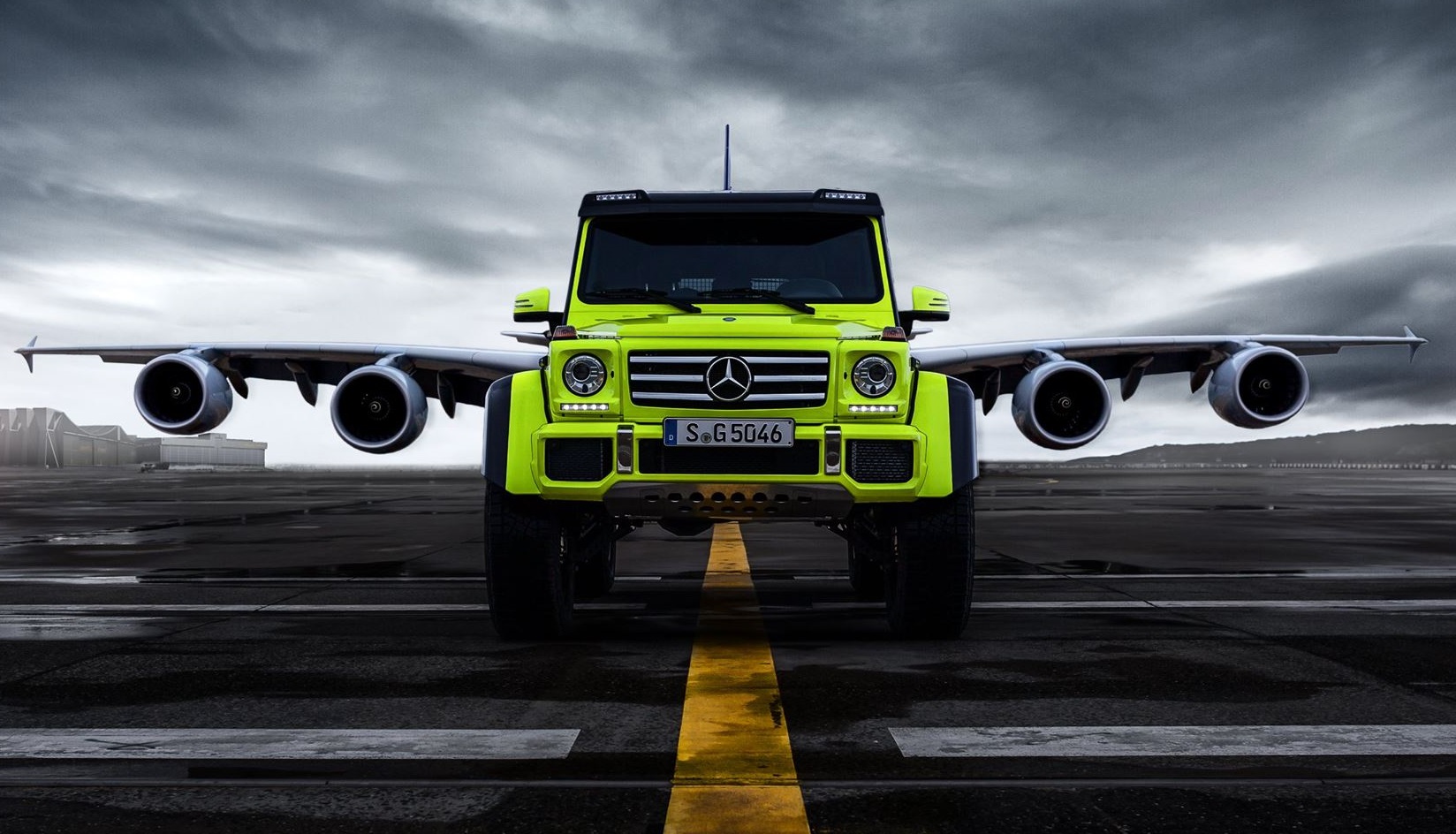 جلسة تصوير تجمع بين مرسيدس G500 4×4² وطائرة إيرباص A380 10