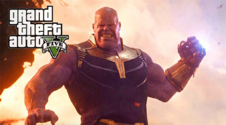 ثانوس وصل إلى GTA V لاستعراض دمار قوة أحجار الطاقة الأبدية 3