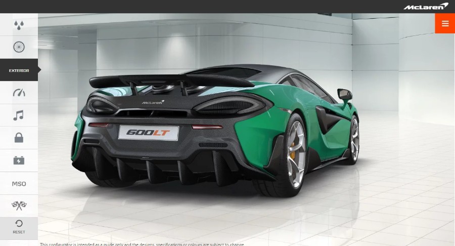 اختر مواصفات مكلارين 600LT سوبركار التي تليق بك عبر هذا الموقع الإلكتروني