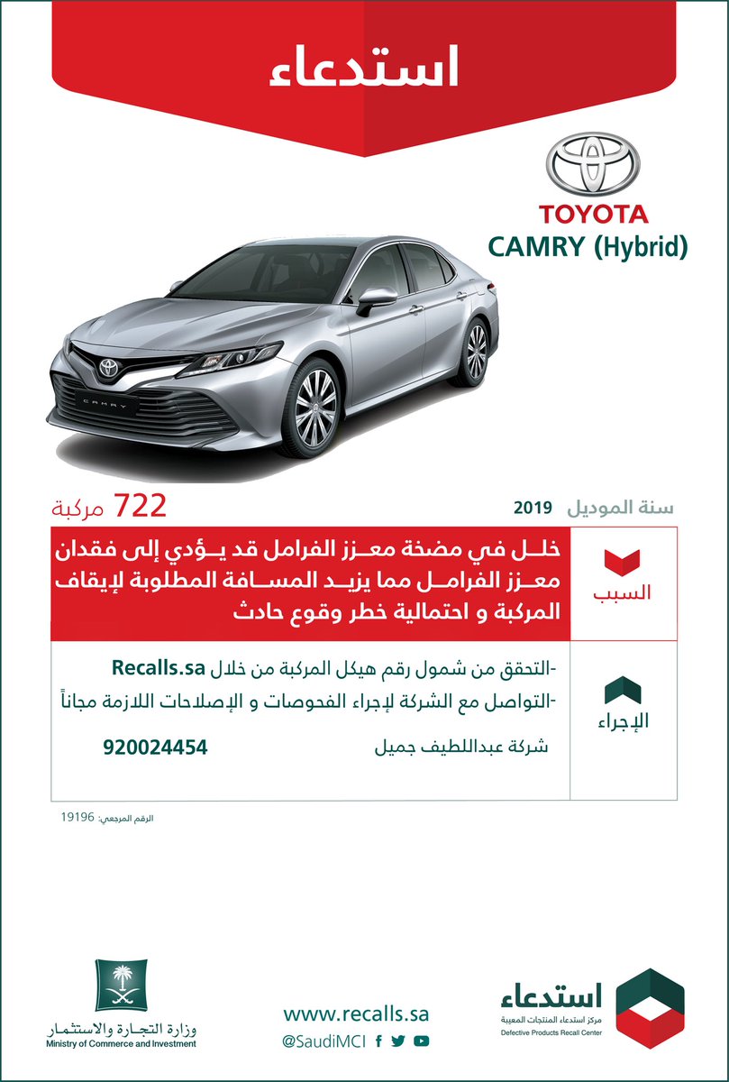 استدعاء 837 سيارة تويوتا ولكزس بالمملكة لهذا السبب 1