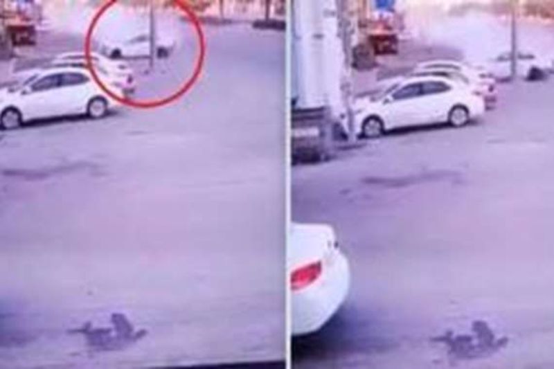 “بالفيديو” انشطار سيارة إلى نصفين بعد اصطدامها بعمود إنارة بالمملكة