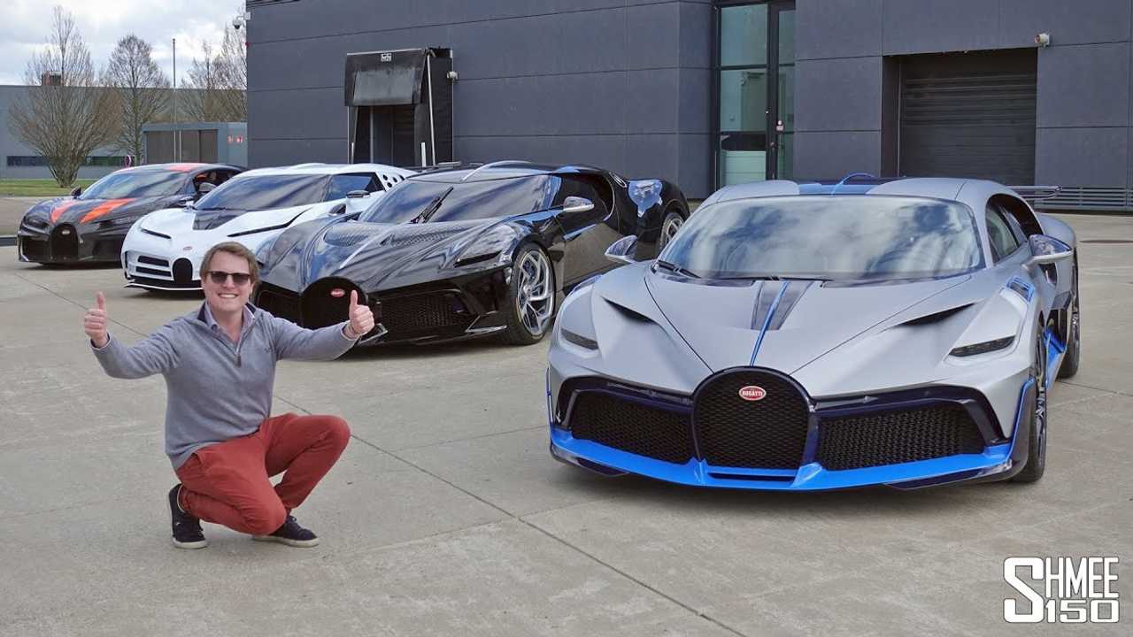 أندر وأغلى سيارات بوجاتي الحديثة تظهر جنباً إلى جنب “فيديو”
