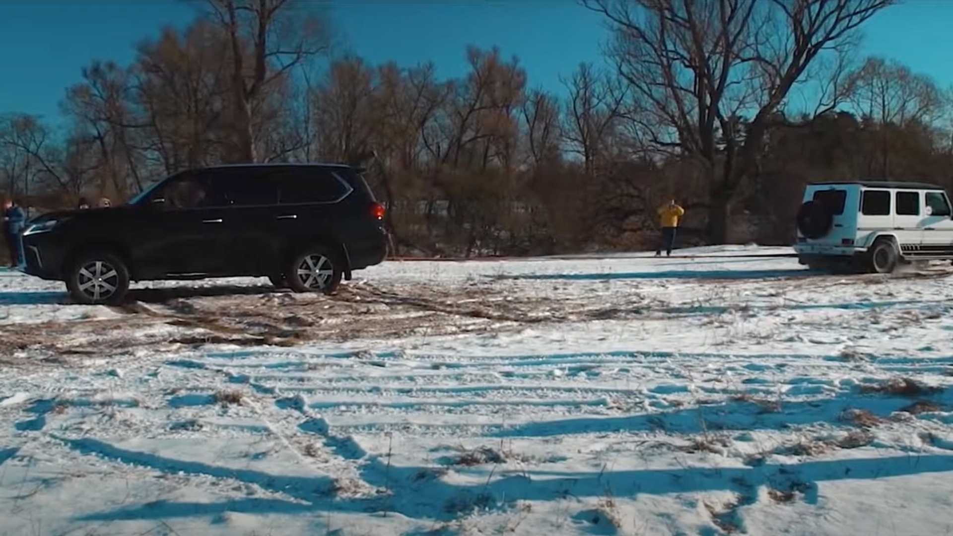 مرسيدس AMG G63 تتحدى لكزس LX في سباق تسارع وشد الحبل "فيديو" 4