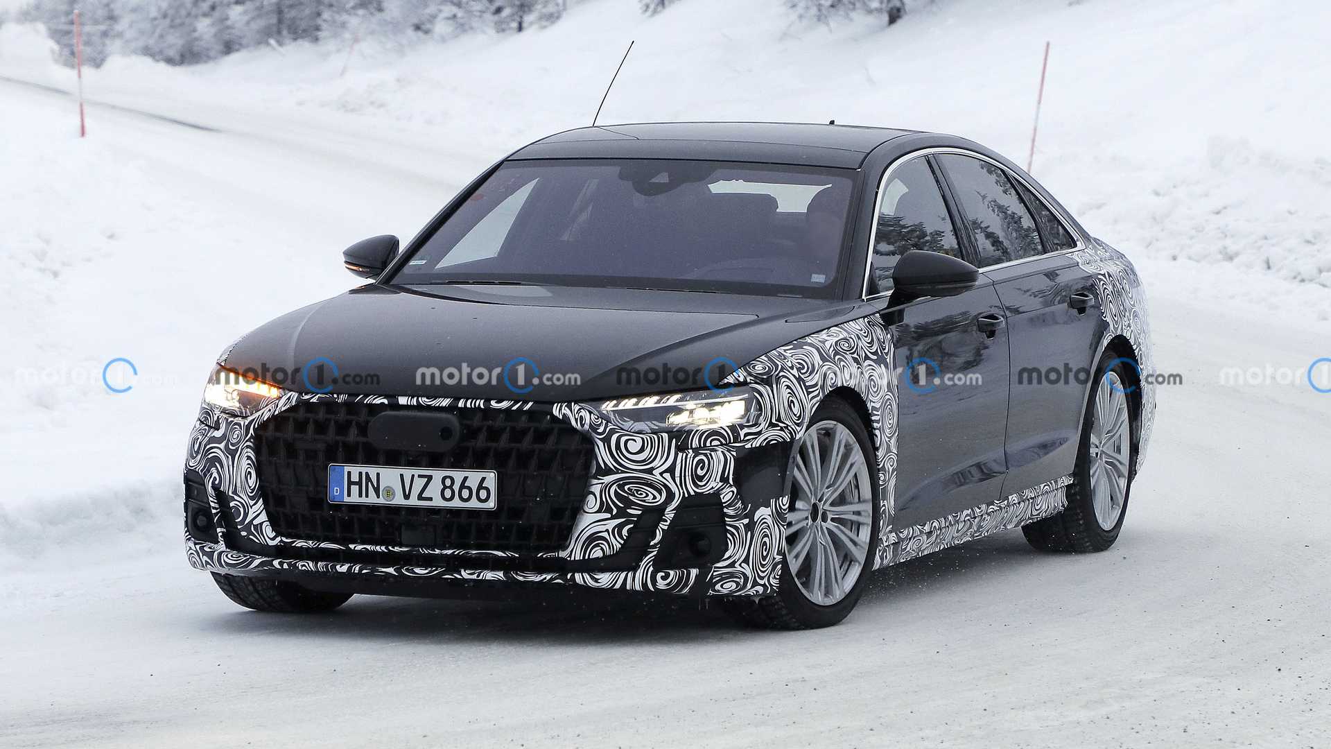 اودي A8 فيس ليفت تظهر بوضوح أثناء اختبارها اودي A8 فيس ليفت تظهر بوضوح أثناء اختبارها 3