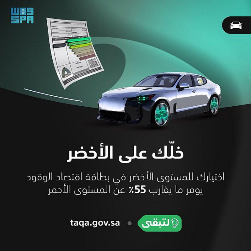 هذا ما ستوفره عند اختيارك سيارة بالمستوى الأخضر في بطاقة صرفية الوقود بدلاً من المستوى الأحمر بطاقة صرفية الوقود