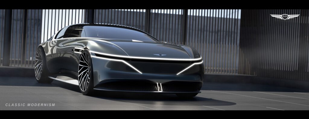 تصميم تخيلي لسيدان فاخرة من جينيسيس لمنافسة بنتلي ومايباخ جينيسيس x سيدان الاختبارية