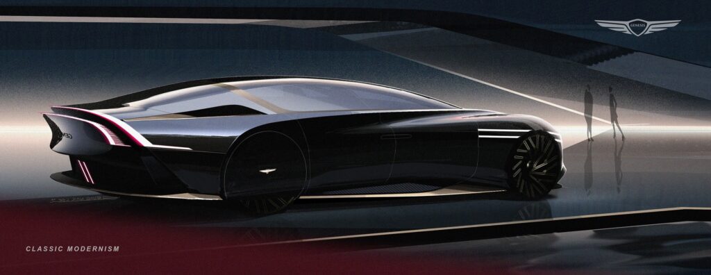تصميم تخيلي لسيدان فاخرة من جينيسيس لمنافسة بنتلي ومايباخ جينيسيس x سيدان الاختبارية