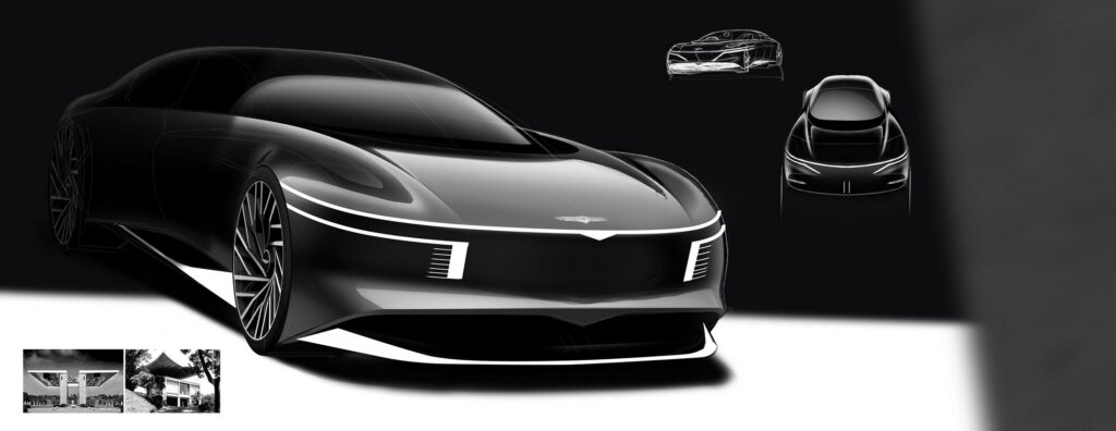 تصميم تخيلي لسيدان فاخرة من جينيسيس لمنافسة بنتلي ومايباخ جينيسيس x سيدان الاختبارية