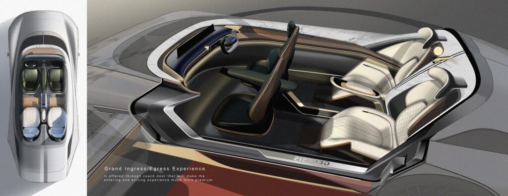 تصميم تخيلي لسيدان فاخرة من جينيسيس لمنافسة بنتلي ومايباخ جينيسيس x سيدان الاختبارية