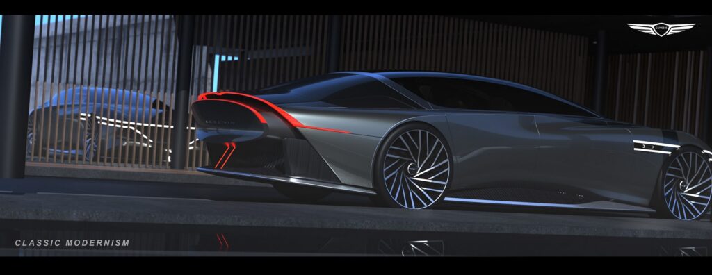 تصميم تخيلي لسيدان فاخرة من جينيسيس لمنافسة بنتلي ومايباخ جينيسيس x سيدان الاختبارية