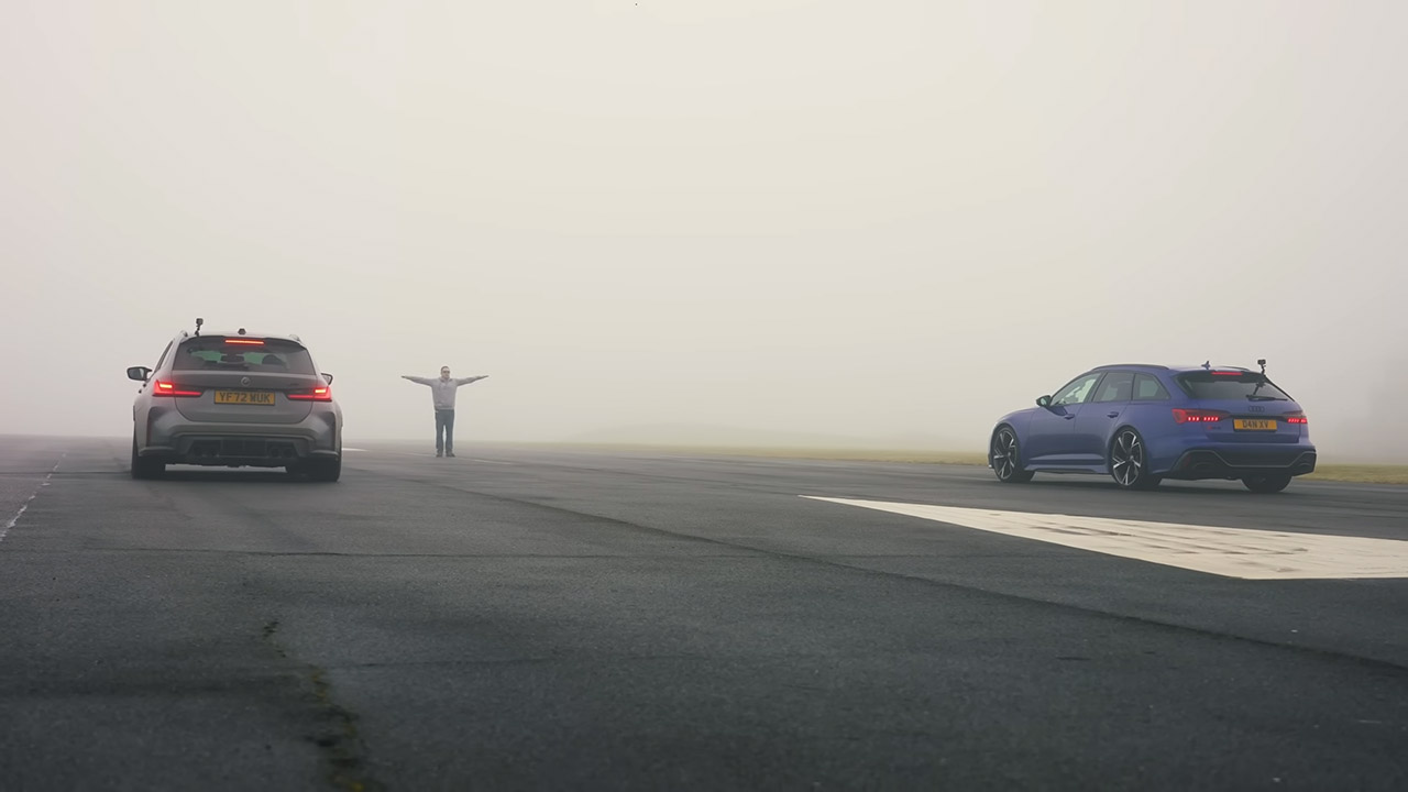 بي ام دبليو M3 تورينج تواجه اودي RS6 في سباقات التسارع بي ام دبليو M3 تورينج تواجه اودي RS6