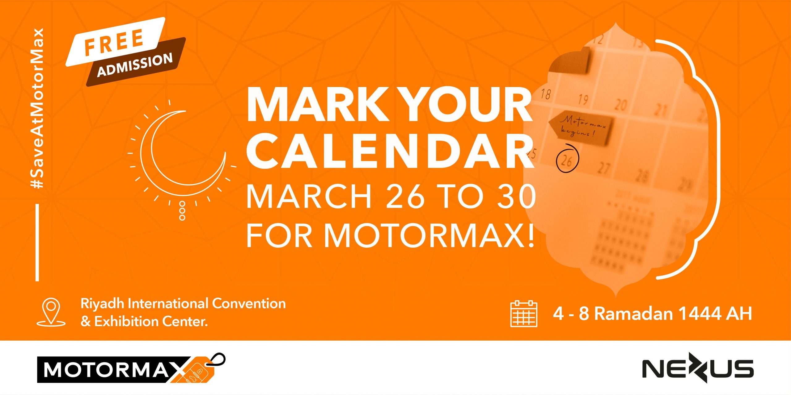 معرض رمضان الاستهلاكي للسيارات "موتورماكس" يستقبل زواره خلال شهر رمضان المبارك في مركز الرياض الدولي للمؤتمرات والمعارض معرض رمضان الاستهلاكي للسيارات "موتورماكس" يستقبل زواره خلال شهر رمضان المبارك في مركز الرياض الدولي للمؤتمرات والمعارض 5