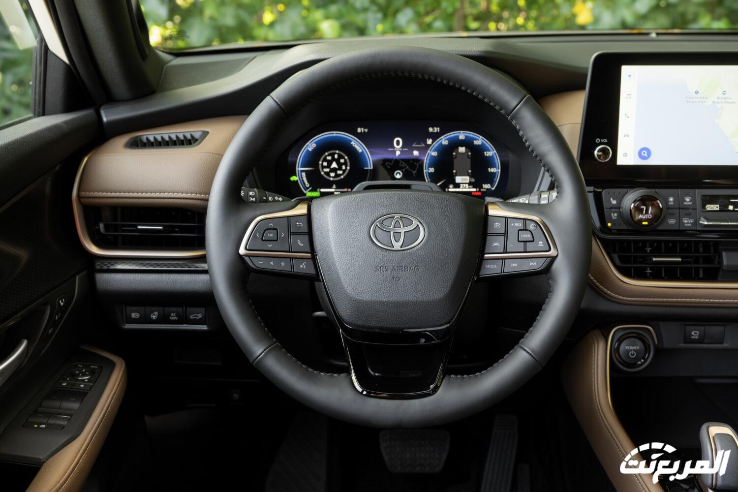 تويوتا جراند هايلاندر 2024 الجديدة بجميع الفئات والاسعار المتوفرة وابرز العيوب والمميزات تويوتا جراند هايلاندر 2024 الجديدة من الداخل