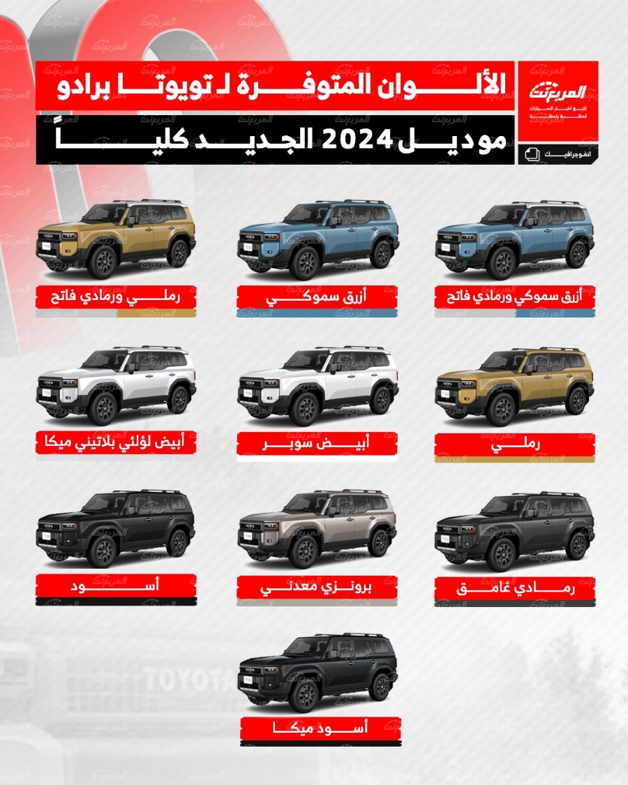 ألوان تويوتا برادو 2024 الجديدة في السعودية مع قائمة أسعارها عند الوكيل ألوان تويوتا برادو 2024 الجديدة في السعودية مع قائمة أسعارها عند الوكيل 1