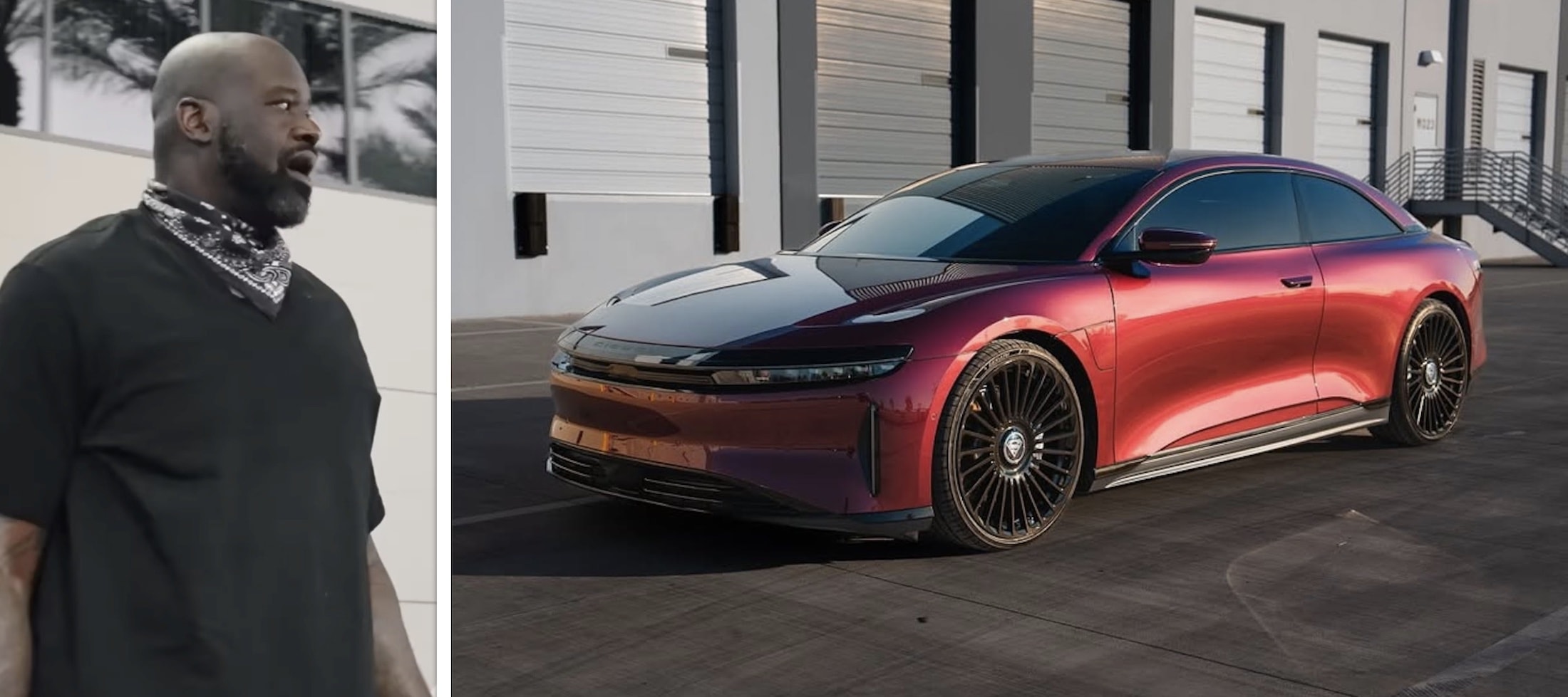 لاعب كرة السلة الأمريكي الشهير شاكيل أونيل يحول لوسيد اير إلى كوبيه لتناسب طوله الذي يتجاوز المترين