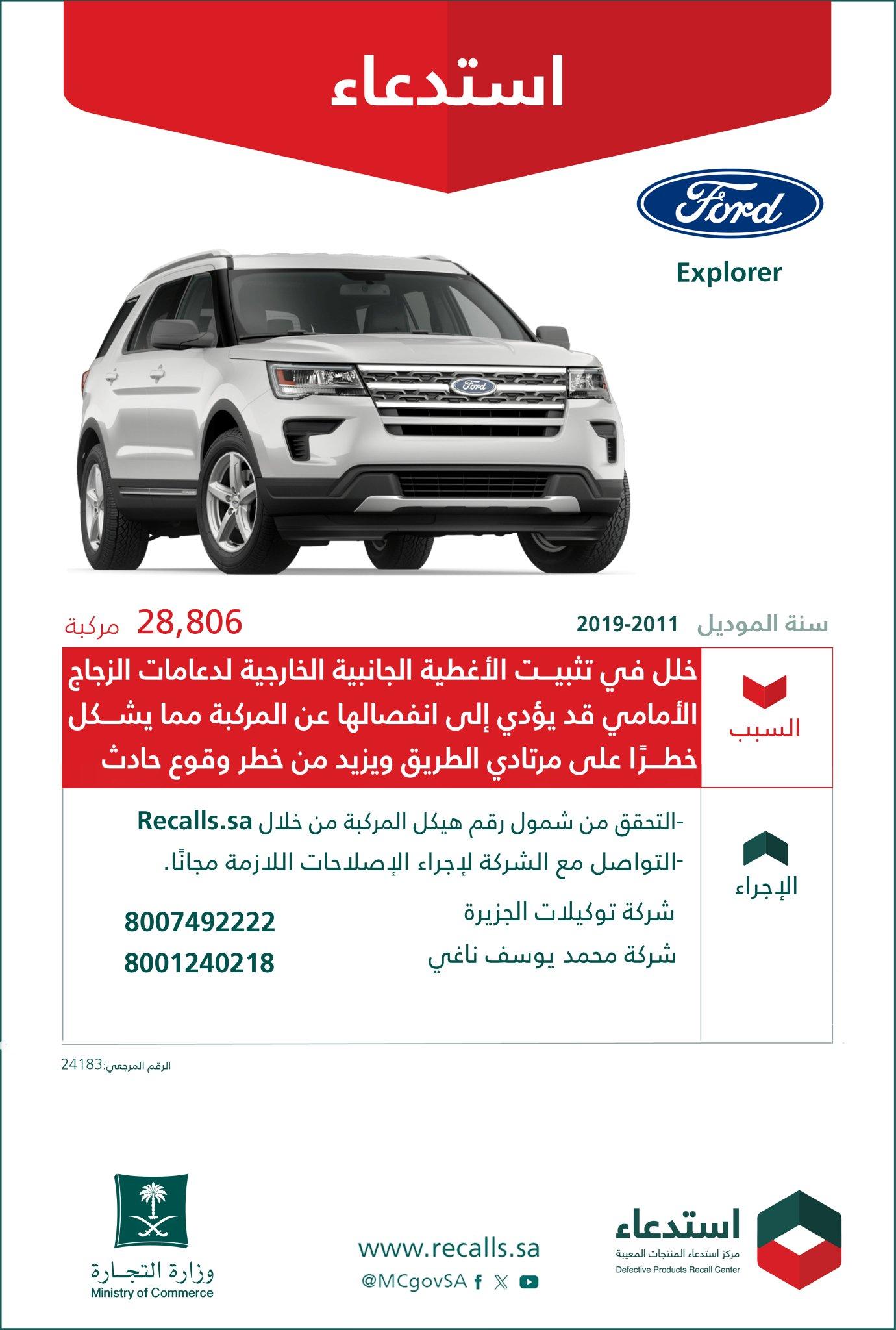 قائمة استدعاءات السيارات في السعودية بالربع الأول من 2025.. تعرف عليها استدعاءات السيارات في السعودية بالربع الأول من 2025